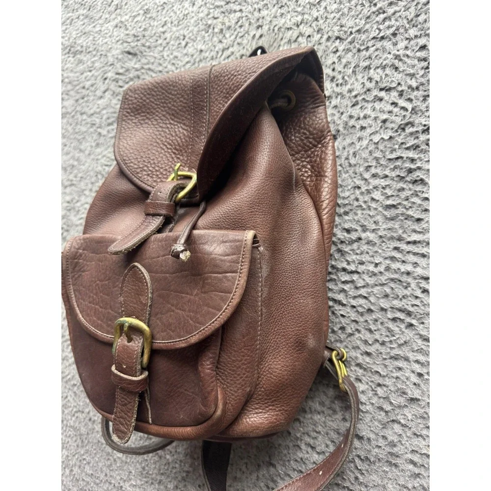 Vintage Leather Craft Authentic School‎ Travel Rucksack Backpack Brown Unisex